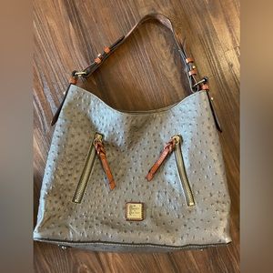 Dooney & Bourke grey ostrich hobo